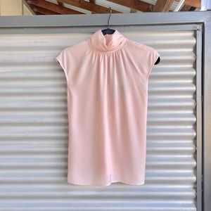 NWT Who What Wear Peach Blush High-Neck Blouse XS